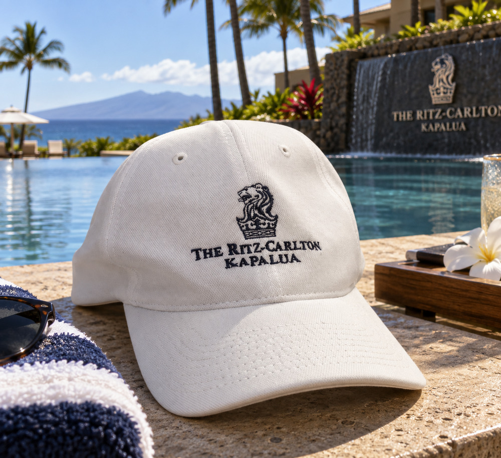 The Ritz-Carlton Kapalua Hawaii Golf Hat Levelwear Flexfit S/M White Rare Cap